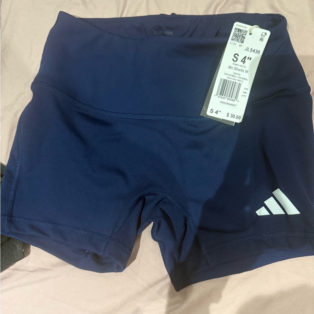 adidas Navy Climalite 4" Bike Shorts with Logo